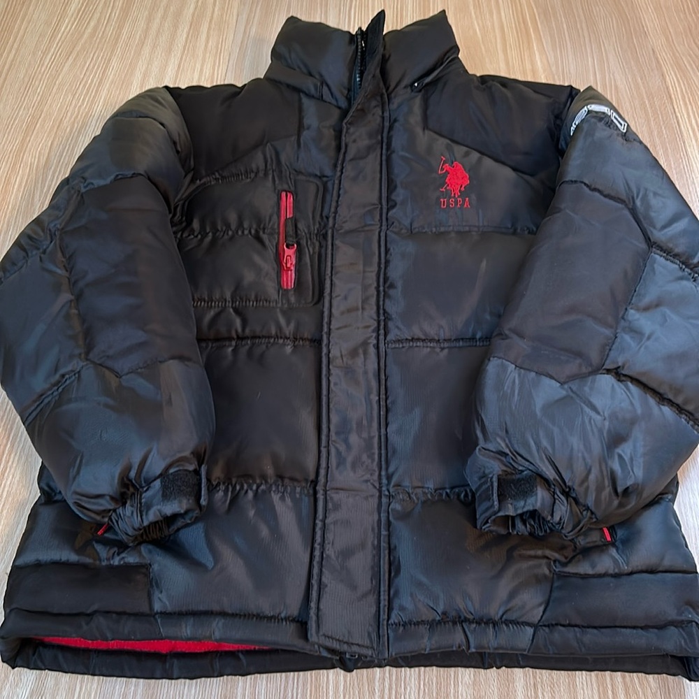U.S. Polo Assn puffer jacket bland and red